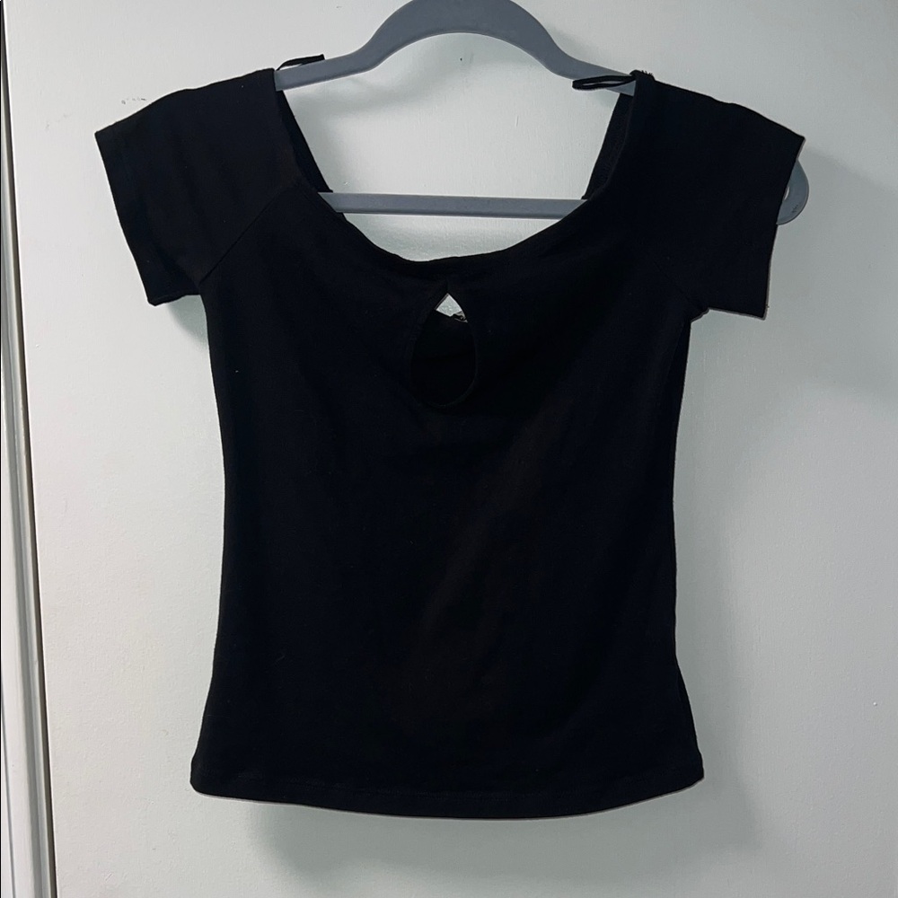 Express Black Cut-Out Crop Top
